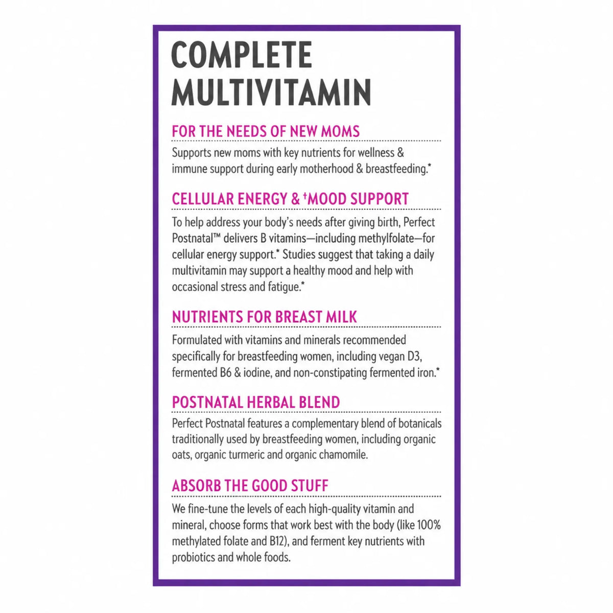 New Chapter Perfect Postnatal Multivitamin 270 caps