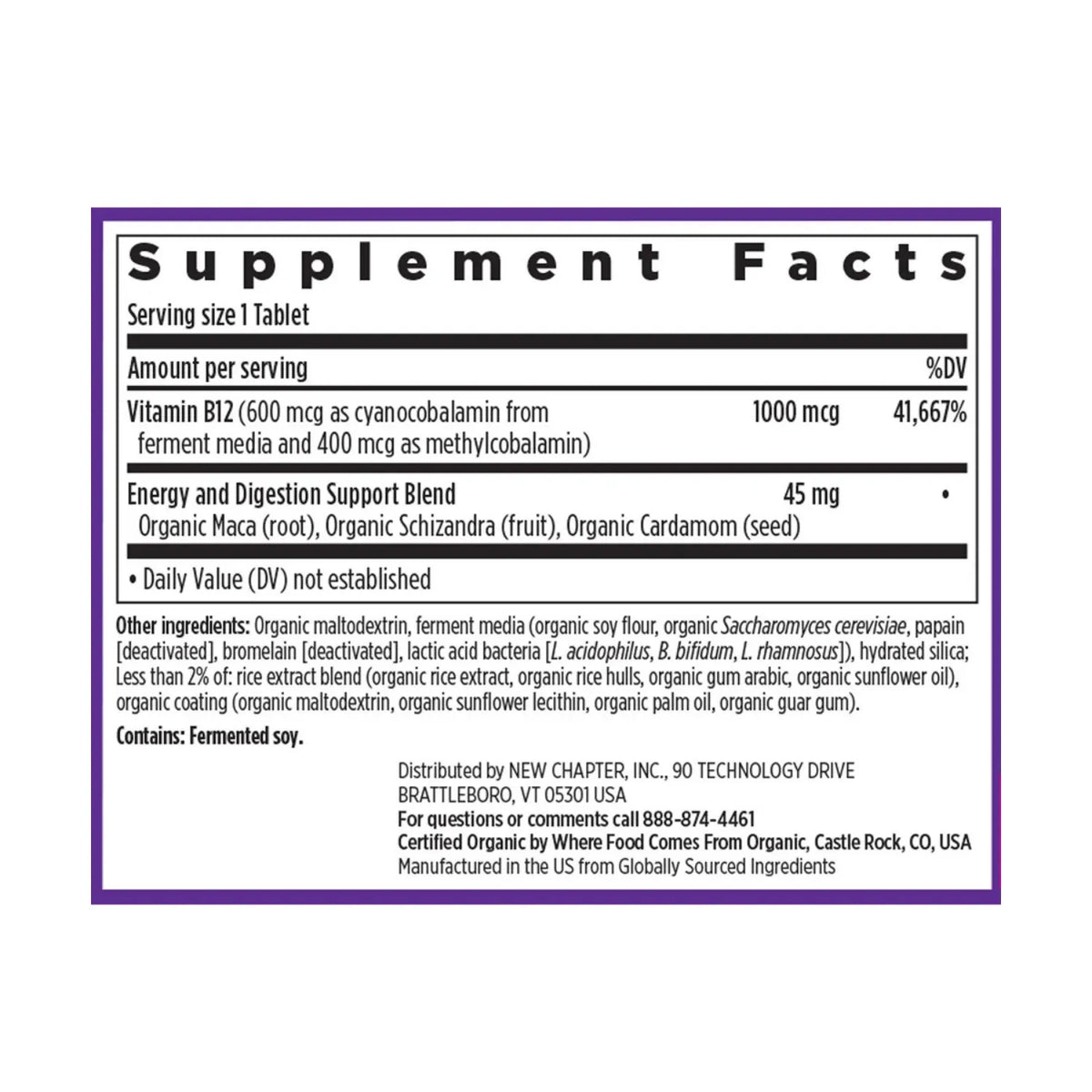 New Chapter Vitamina B12 Fermentada De 1000 Mcg 60 Caps SFN