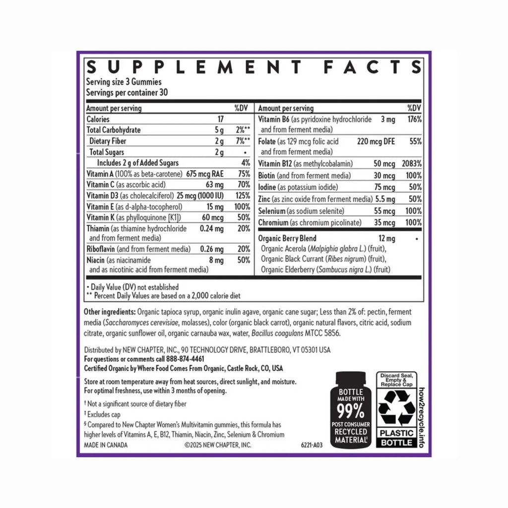 New Chapter 90 Gomitas Multivitamínicas Mujeres +50 Años SFN