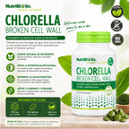 NutriBiotic Chlorella, Super Greens Clorela, 150 Tabletas 500 mg Por Comprimido