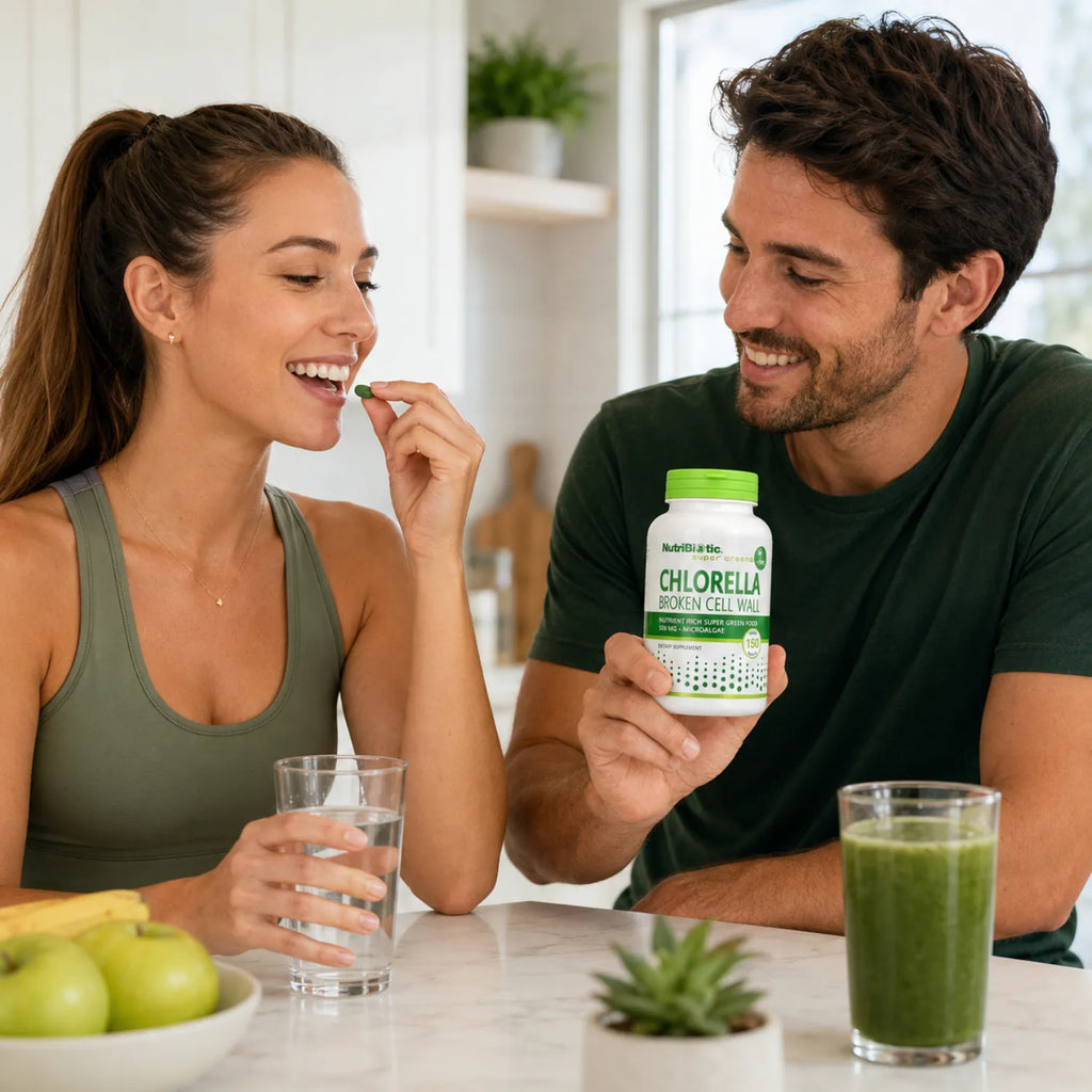 NutriBiotic Chlorella, Super Greens Clorela, 150 Tabletas 500 mg Por Comprimido