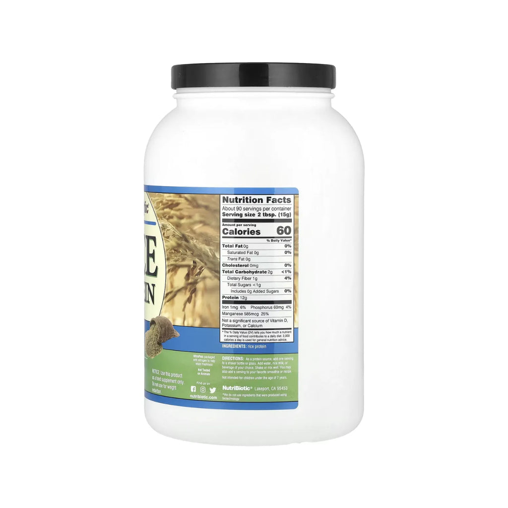 NutriBiotic Rice Protein Plain 3 lbs (1.36 kg)