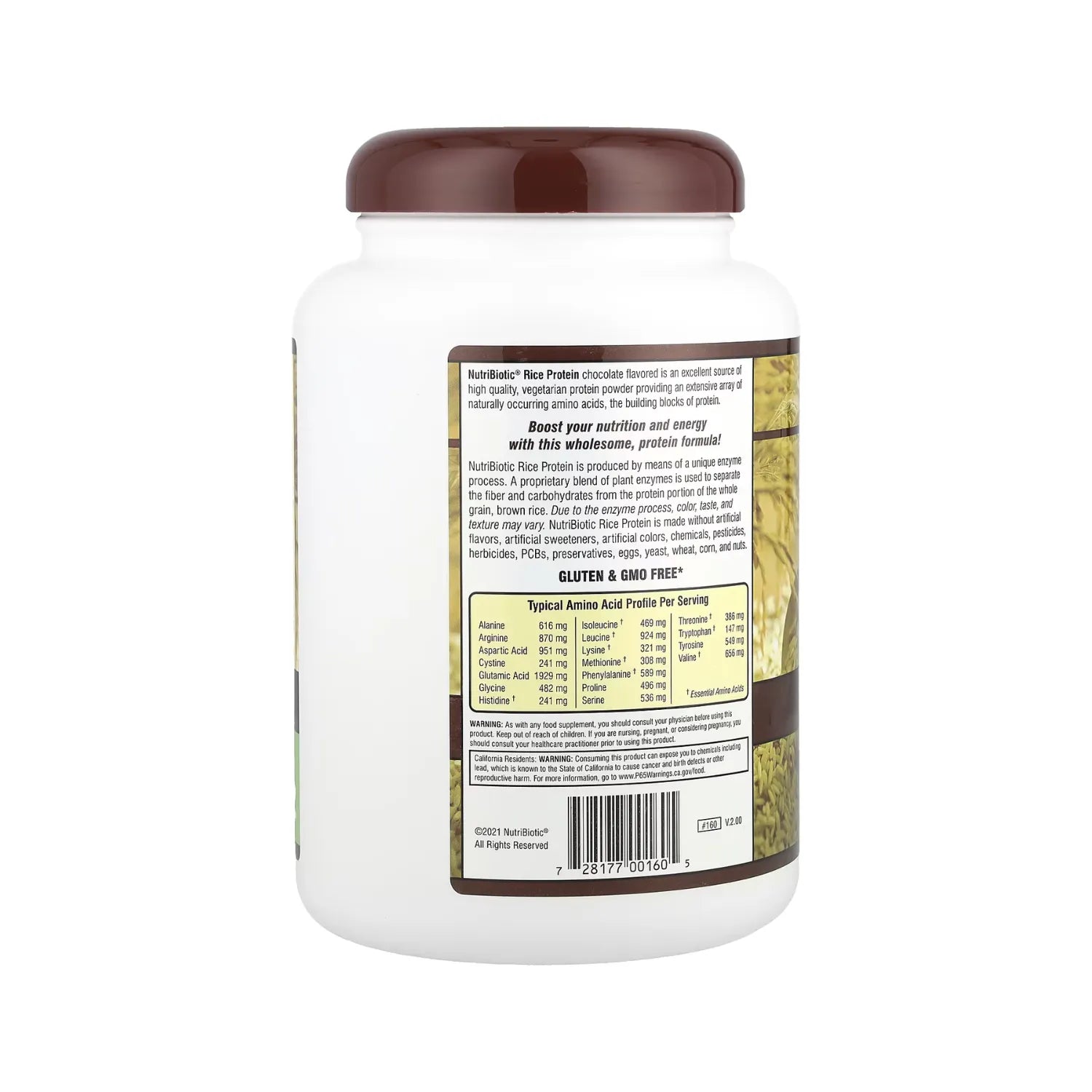 NutriBiotic, Proteína de arroz en polvo, Chocolate, 650 g (1 lb 6,93 oz)
