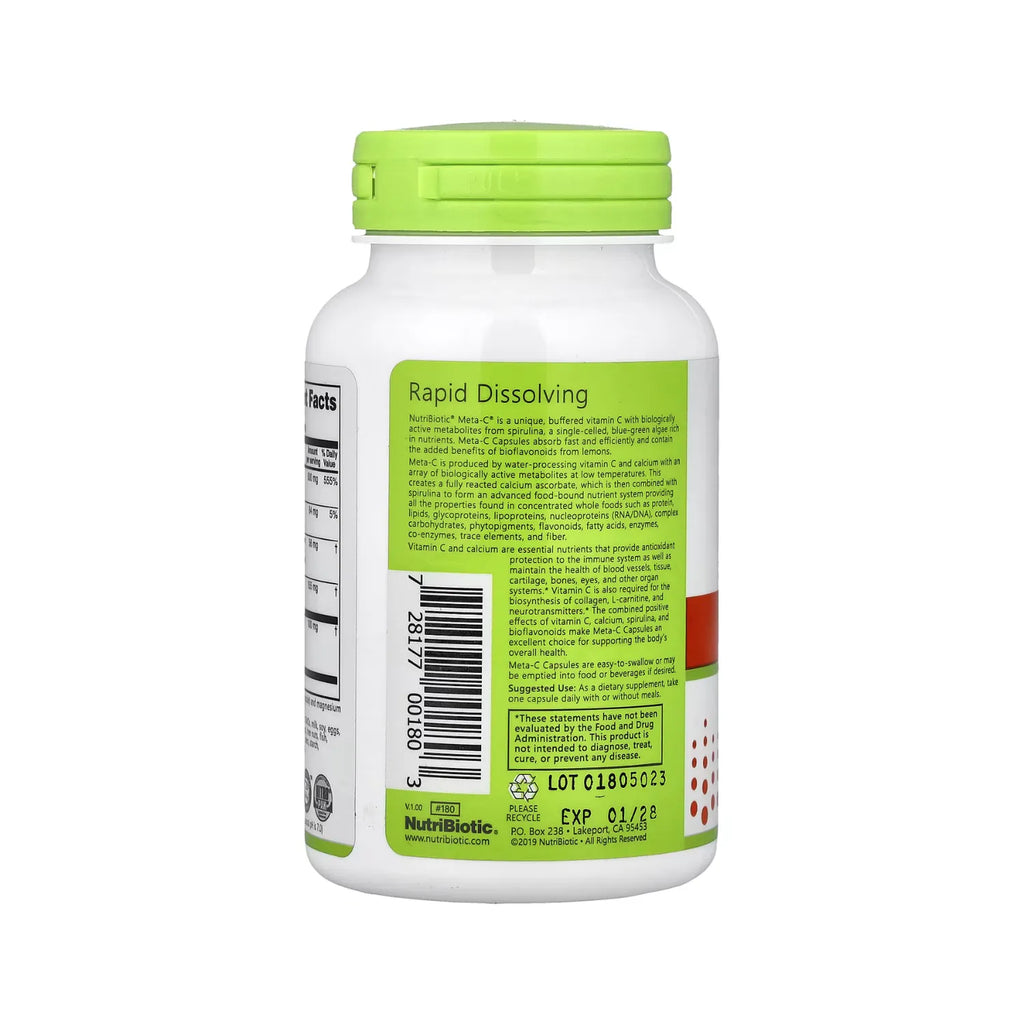 NutriBiotic Meta-C® 100 cápsulas sin gluten 500mg