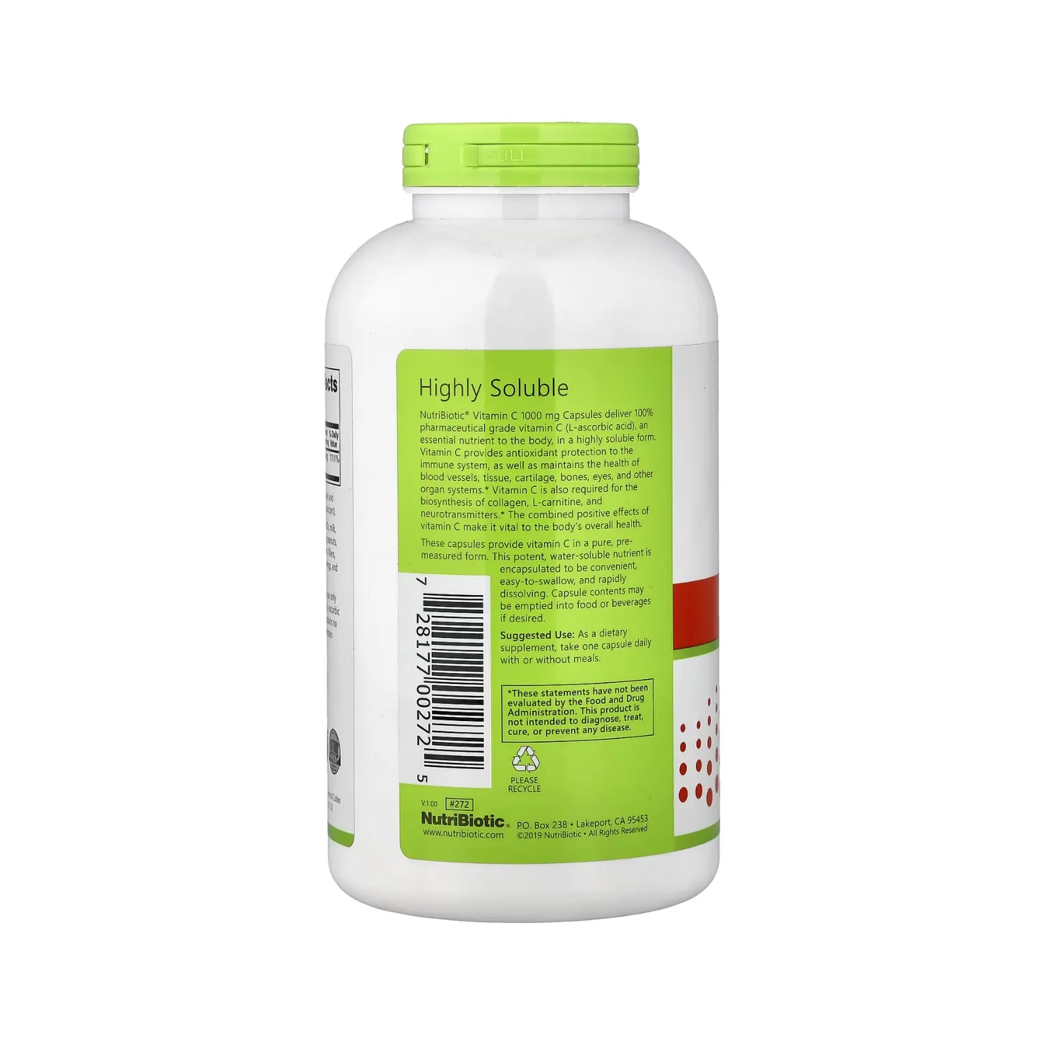 NutriBiotic Vitamin C 1000 mg 500 Capsulas.