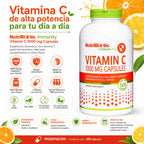 NutriBiotic Vitamin C 1000 mg 500 Capsulas.