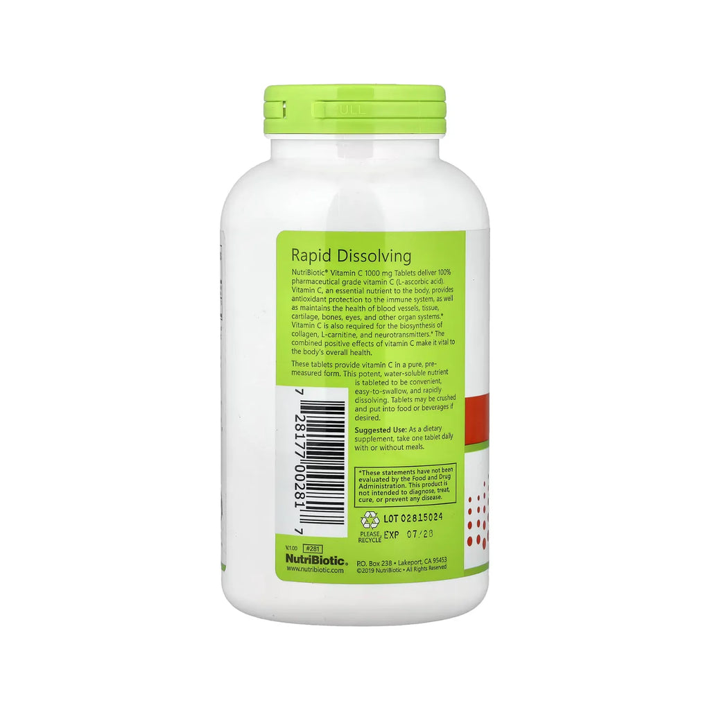 NutriBiotic Vitamin C 1000 mg 250 tabletas