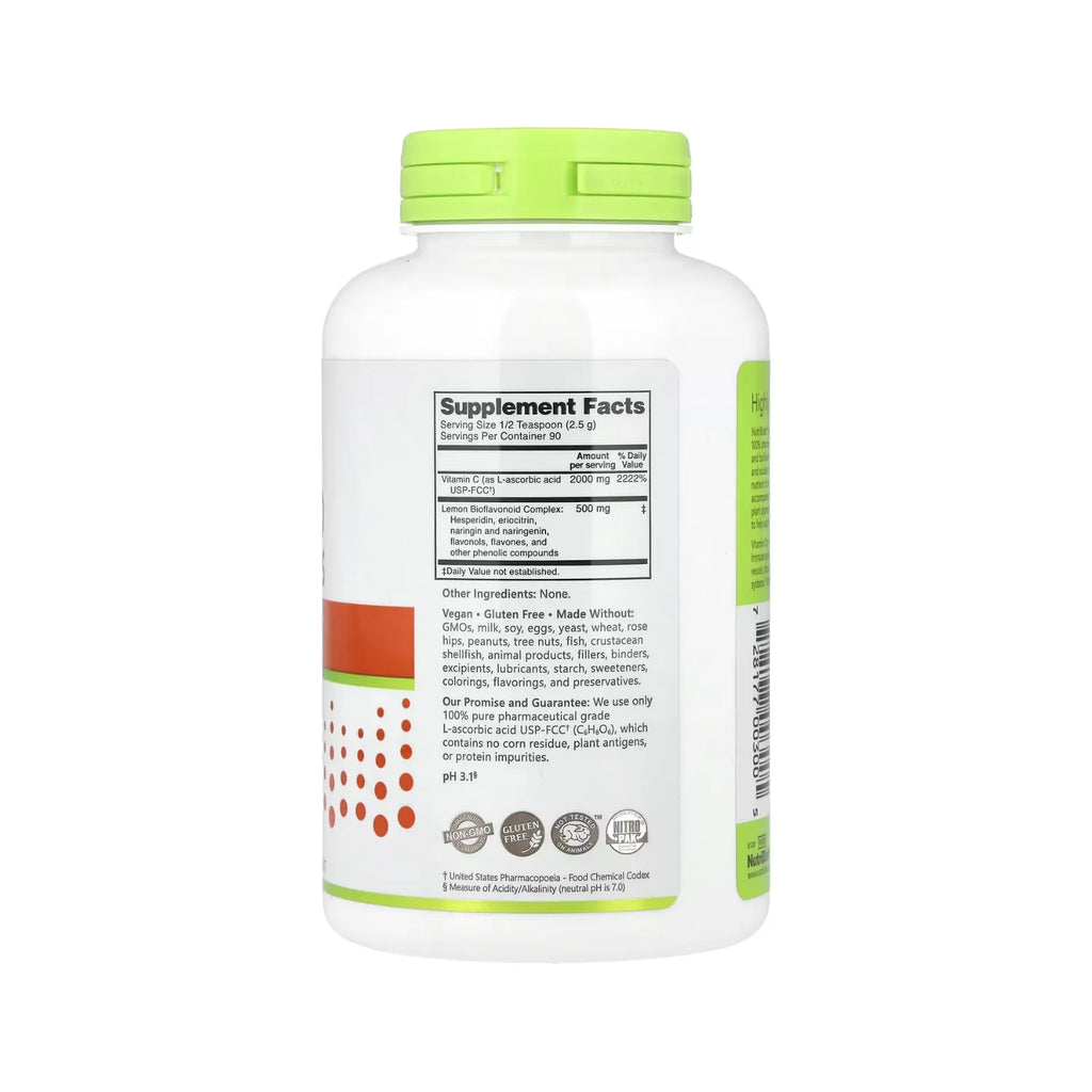 NutriBiotic Ascorbic Acid with Bioflavonoids 227g Polvo cristalino