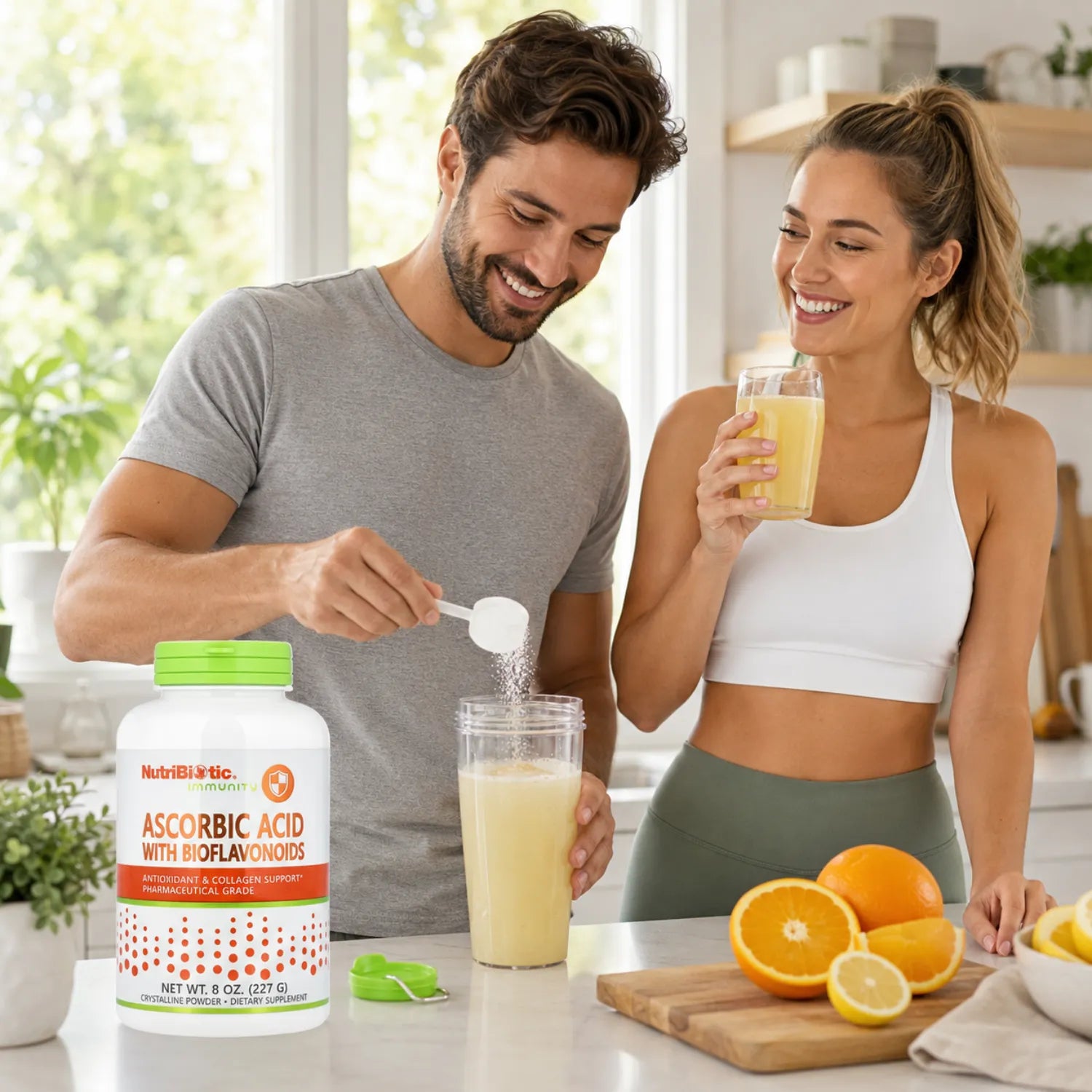 NutriBiotic Ascorbic Acid with Bioflavonoids 227g Polvo cristalino