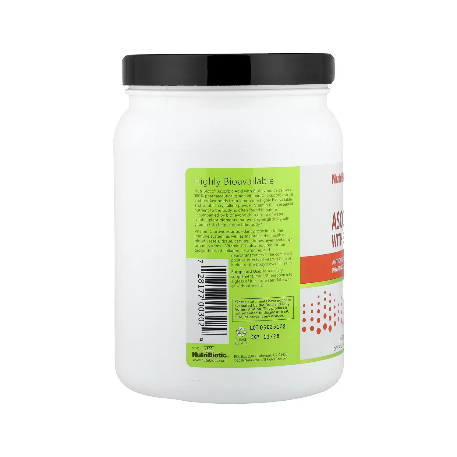NutriBiotic Ascorbic Acid with Bioflavonoids 1kg (2,2 lb)