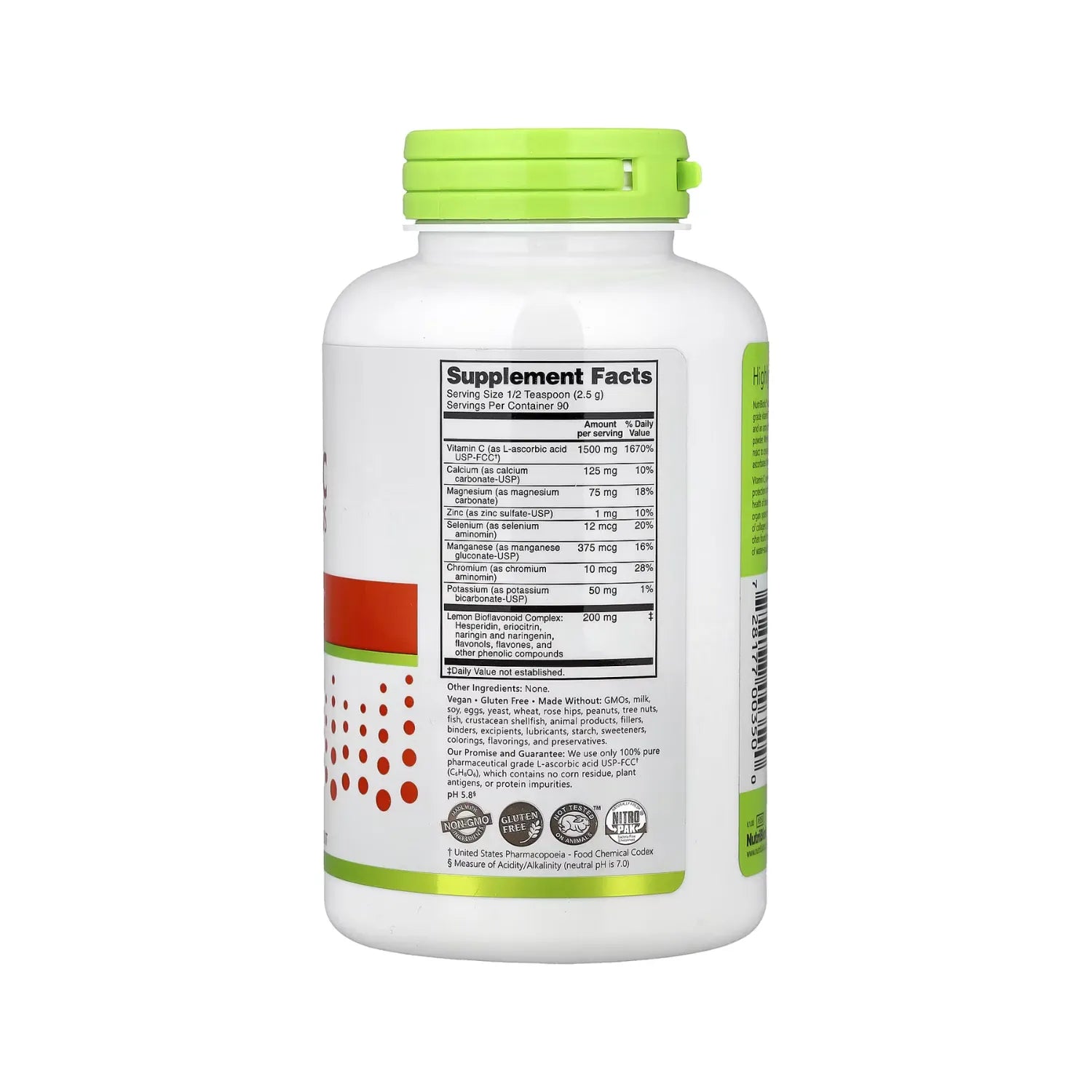 NutriBiotic Ascorbate Bio-C Vitamina C con Bioflavonoides y Minerales 227 g (8 oz)
