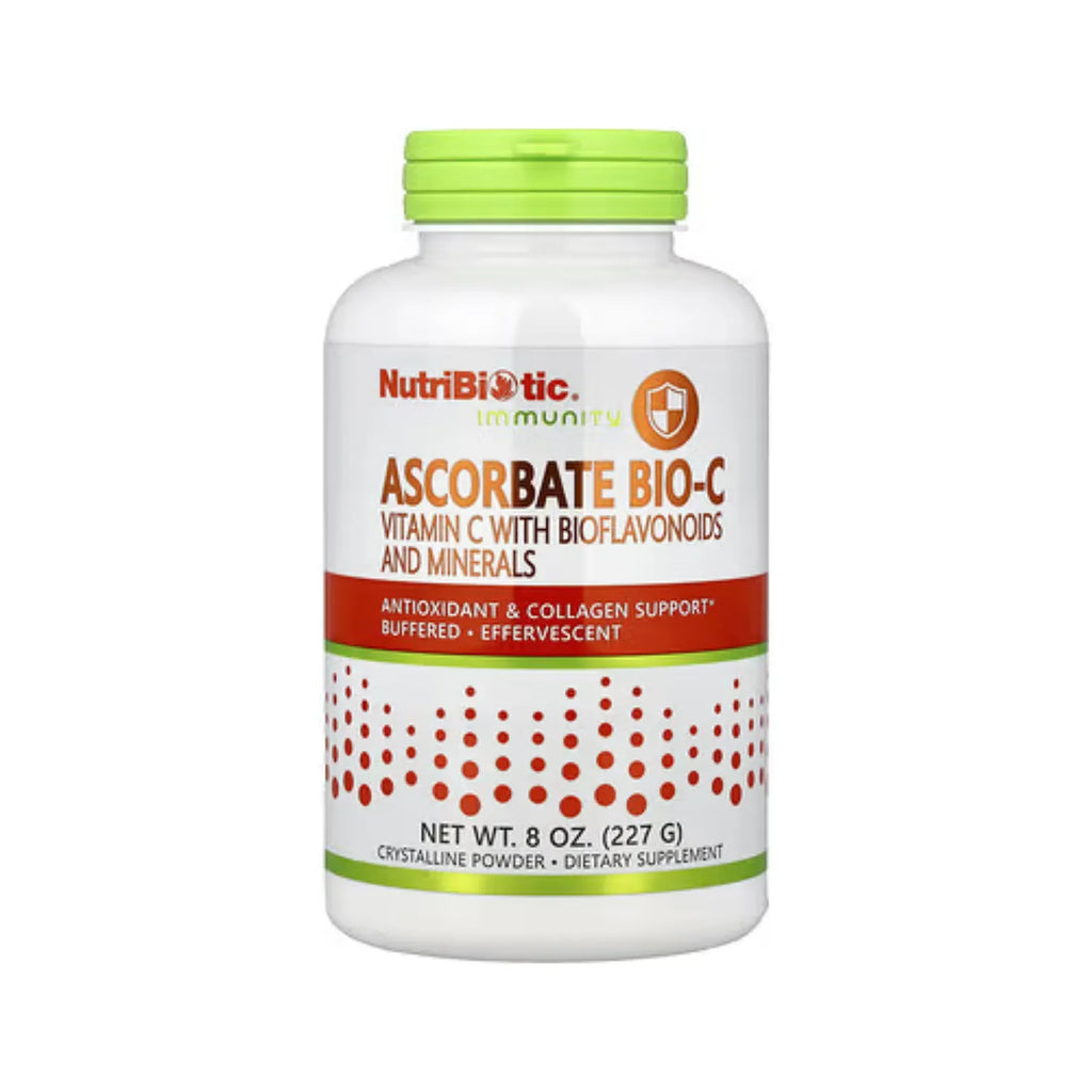NutriBiotic Ascorbate Bio-C Vitamina C con Bioflavonoides y Minerales 227 g (8 oz)