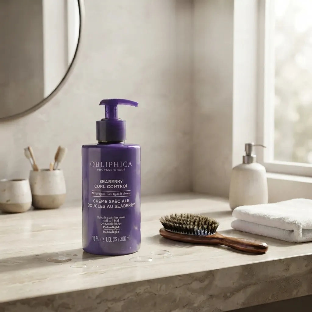 Seaberry Curl Control 300 ml Obliphica Professional | Crema Especial para Rizos | Hidratación profunda y anti-frizz | Definición perfecta con fijación ligera | Cuidado capilar profesional
