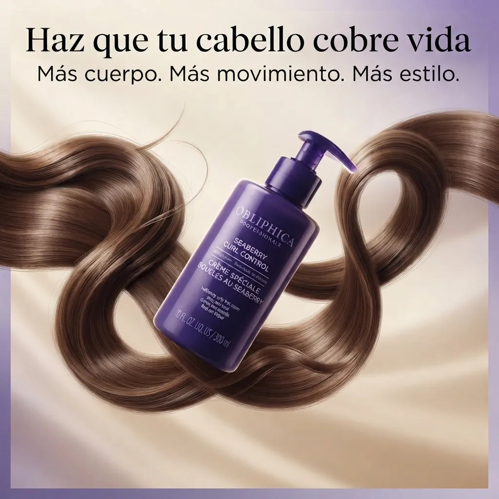 Seaberry Curl Control 300 ml Obliphica Professional | Crema Especial para Rizos | Hidratación profunda y anti-frizz | Definición perfecta con fijación ligera | Cuidado capilar profesional