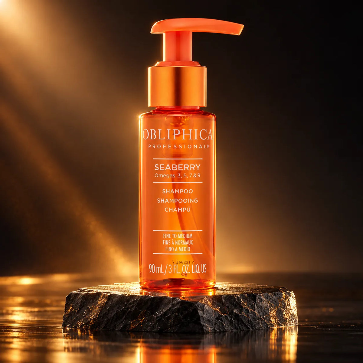 Seaberry Shampoo Fine to Medium 90 ml Obliphica Professional | Champú Profesional | Limpieza profunda y ligera | Nutrición con Omegas 3, 5, 7 y 9 | Cuidado capilar avanzado