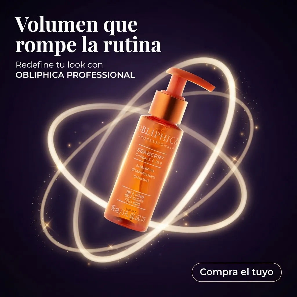 Seaberry Shampoo Fine to Medium 90 ml Obliphica Professional | Champú Profesional | Limpieza profunda y ligera | Nutrición con Omegas 3, 5, 7 y 9 | Cuidado capilar avanzado
