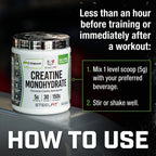SteelFit Pure Steel Creatina Monohidratada Sin Sabor 500 g | 100 Servicios | 5 g de Creatina Creapure® por Porción | Apoyo a la Fuerza, Potencia y Rendimiento Deportivo | Suplemento alimenticio