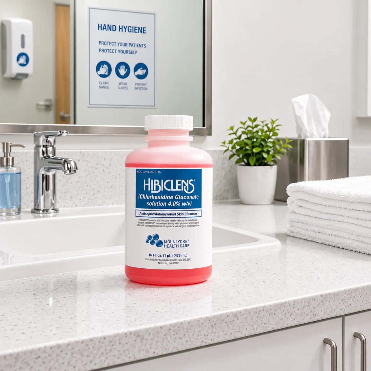 Hibiclens Jabón Líquido Antiséptico 16 fl oz / 473 ml | Limpieza antiséptica y antimicrobiana | Con clorhexidina al 4% | Ayuda a reducir bacterias en la piel | Limpiador antiséptico