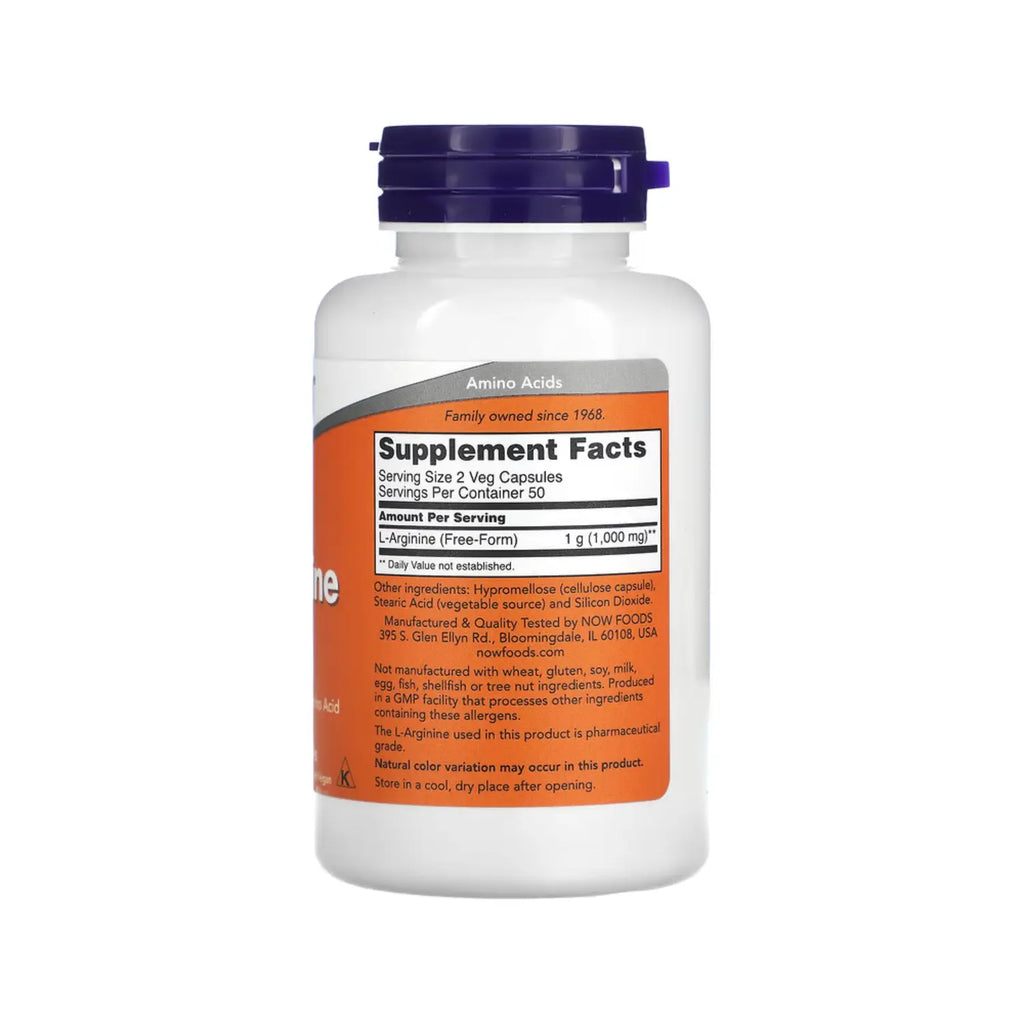 NOW FOODS L-ARGININA AMINOÁCIDOS 500MG 100VEGCAPS SFN
