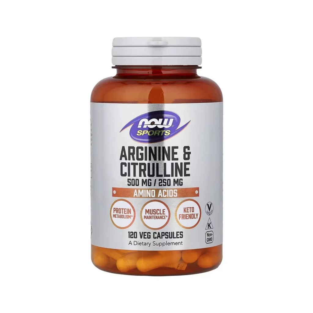 NOW FOODS ARGININA 500 MG & CITRULINA 250 MG 120 VCAPS SFN