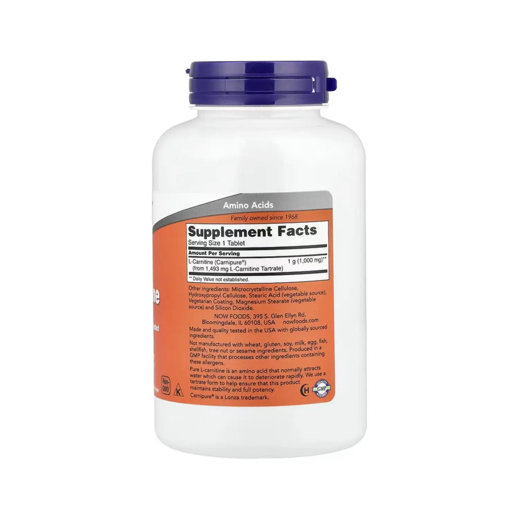 NOW FOODS L-CARNITINA TARTRATO 1000 MG 100 TABS SFN