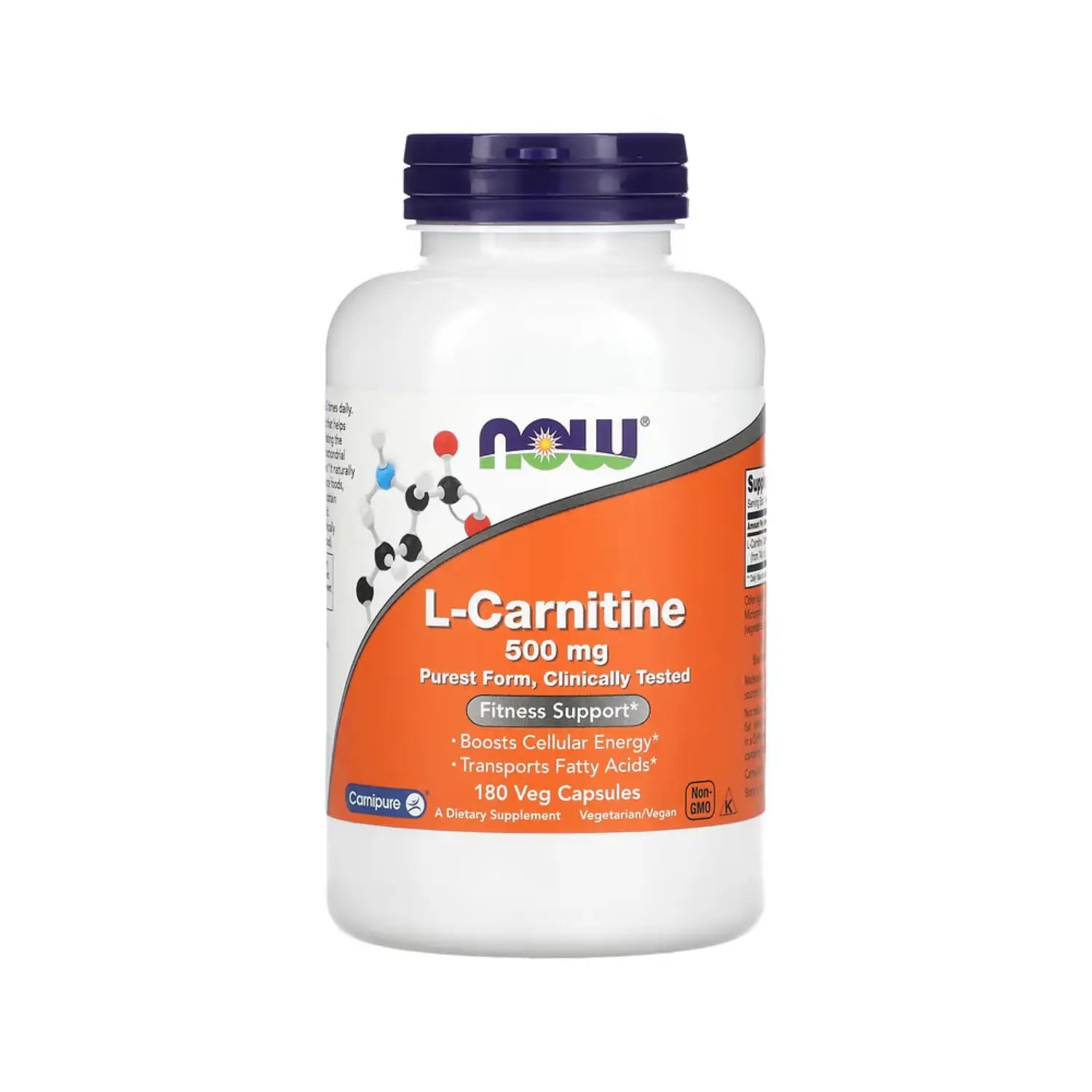 NOW Foods, L-carnitina, 500 mg, 180 cápsulas vegetales SFN