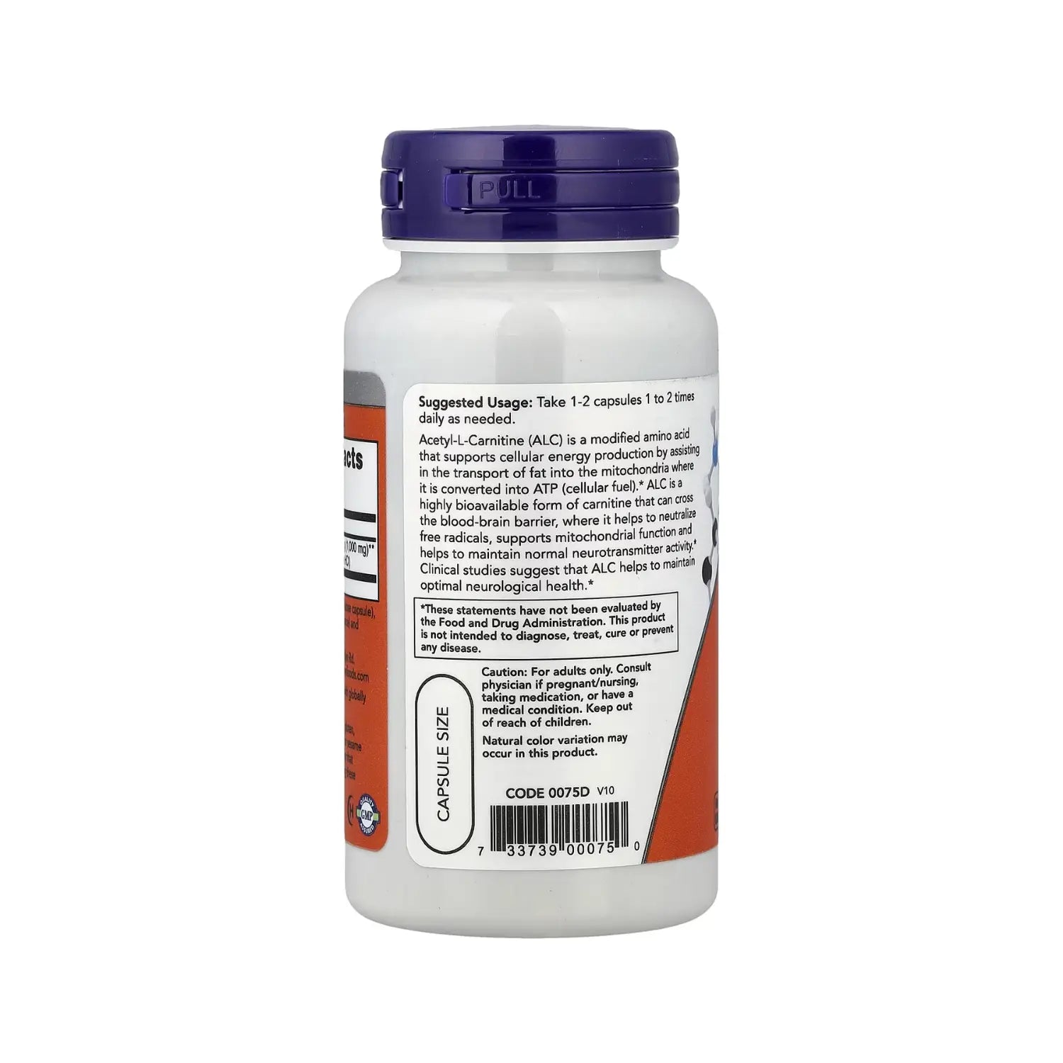 NOW Foods, Acetil-L-carnitina, 500 mg, 50 cápsulas vegetales SFN