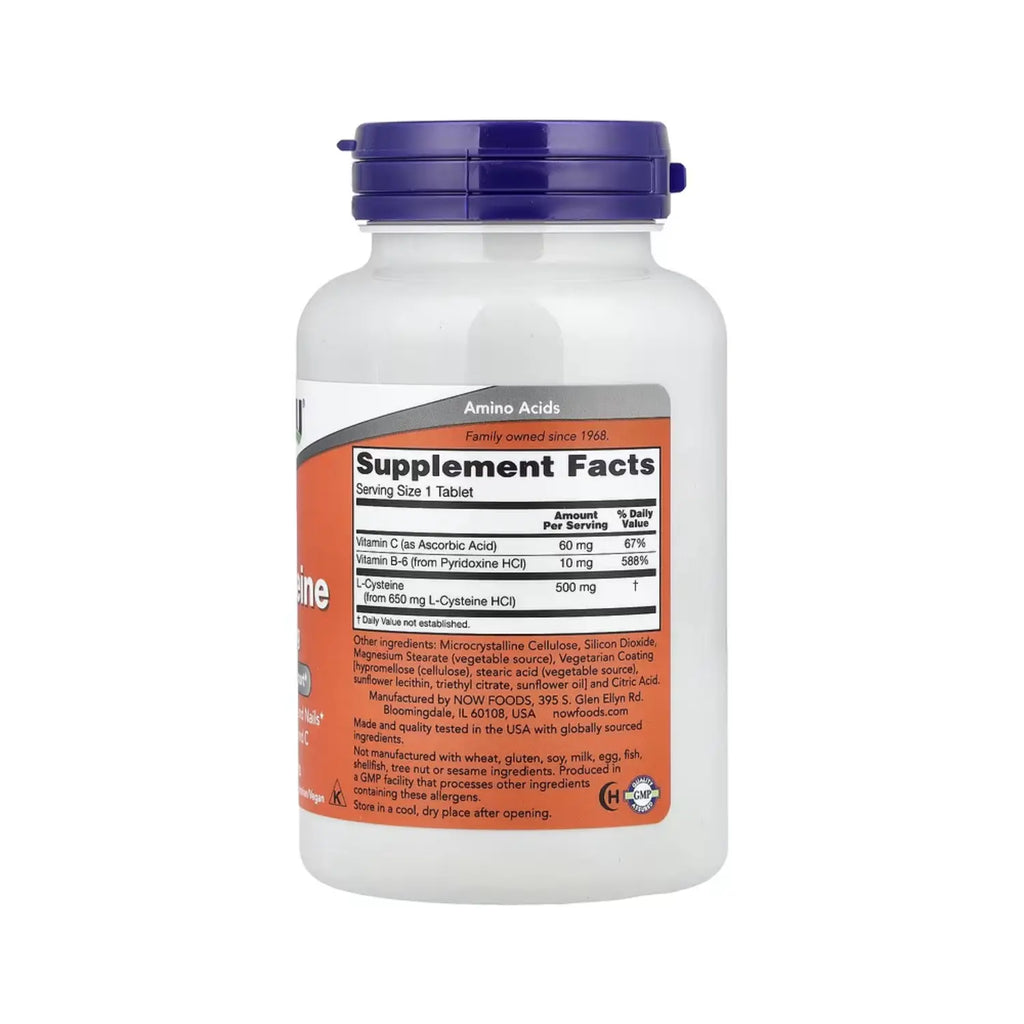 NOW FOODS L-CYSTEINE L- CISTEINA 500MG 100 TABS SFN