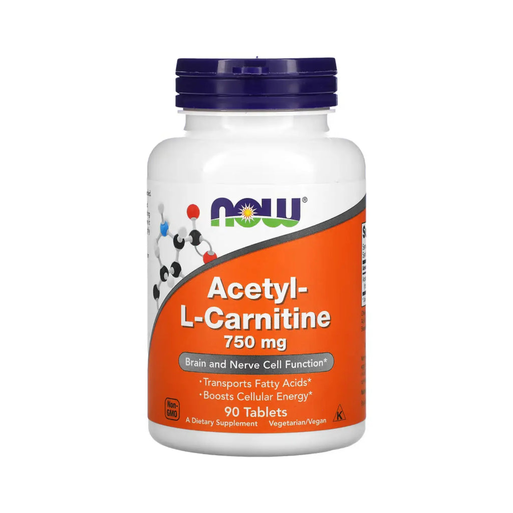 NOW Foods, Acetil-L-Carnitina, 750 mg, 90 comprimidos SFN