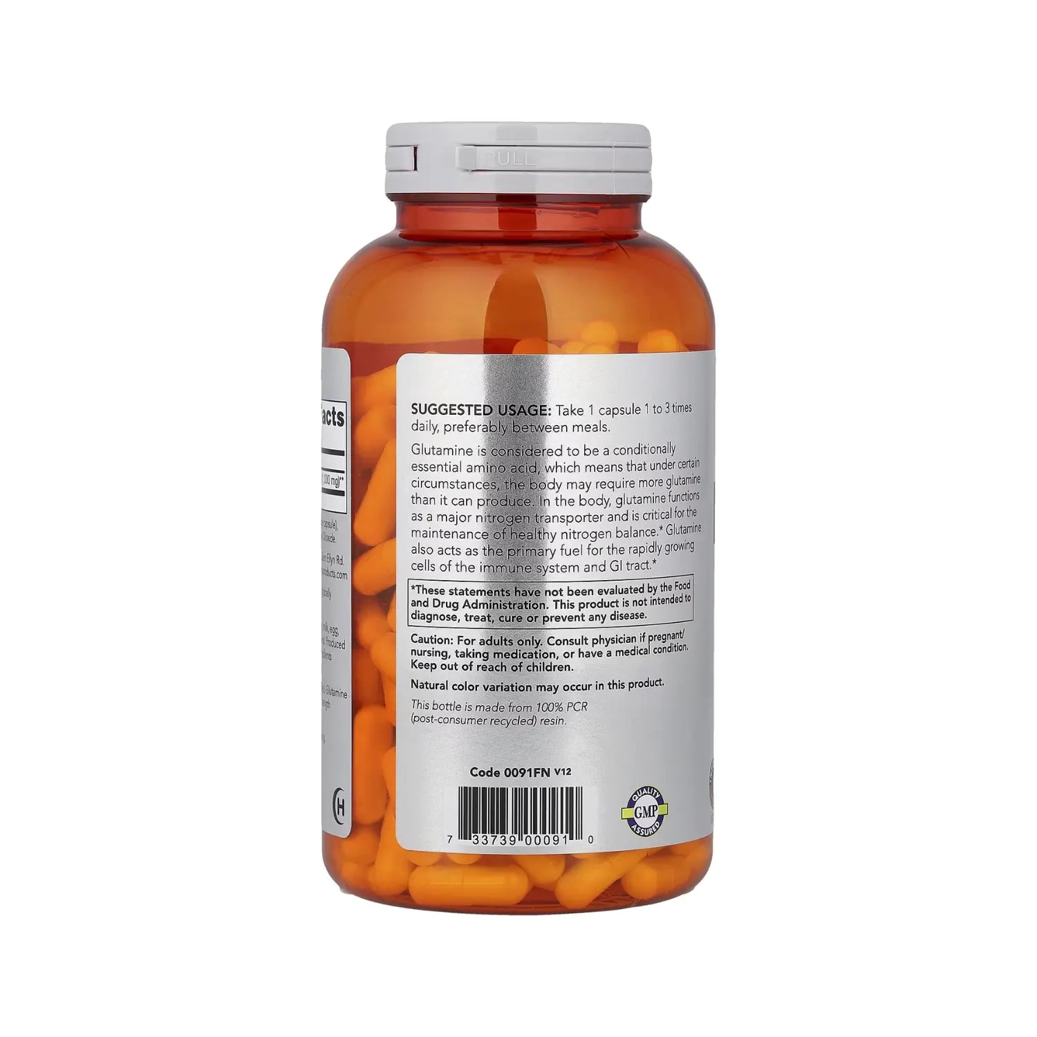 NOW Foods, Deportes, L-glutamina, 1000 mg, 240 cápsulas vegetales SFN