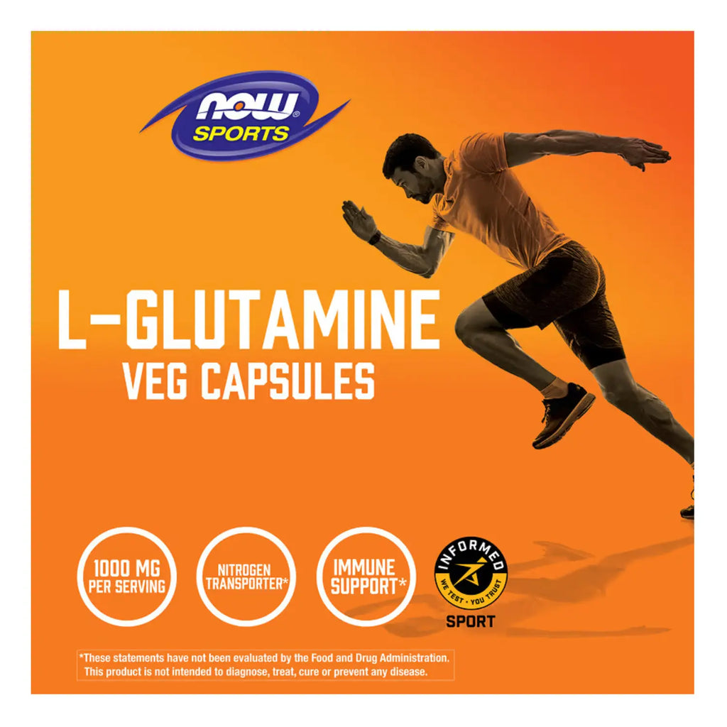 NOW Foods, Deportes, L-glutamina, 1000 mg, 240 cápsulas vegetales SFN