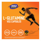 NOW Foods, Deportes, L-glutamina, 1000 mg, 240 cápsulas vegetales SFN