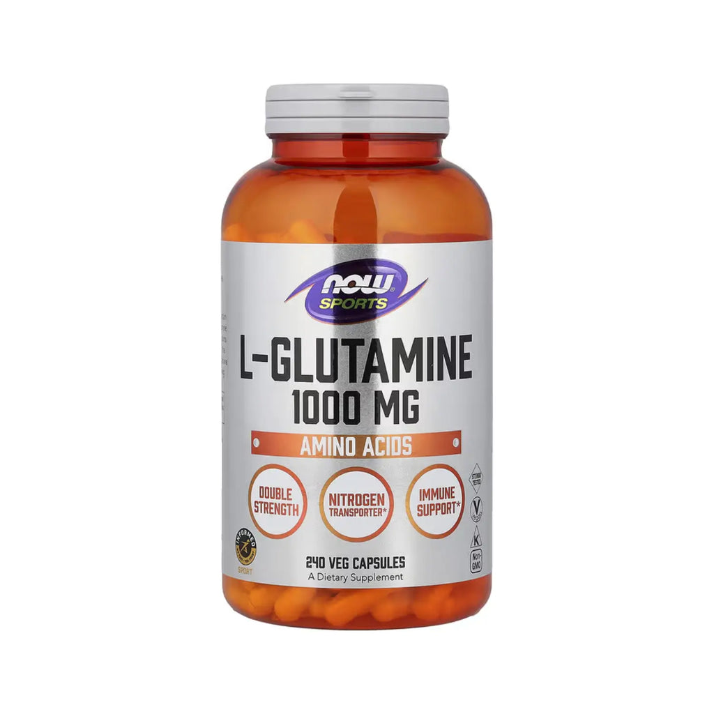 NOW Foods, Deportes, L-glutamina, 1000 mg, 240 cápsulas vegetales SFN