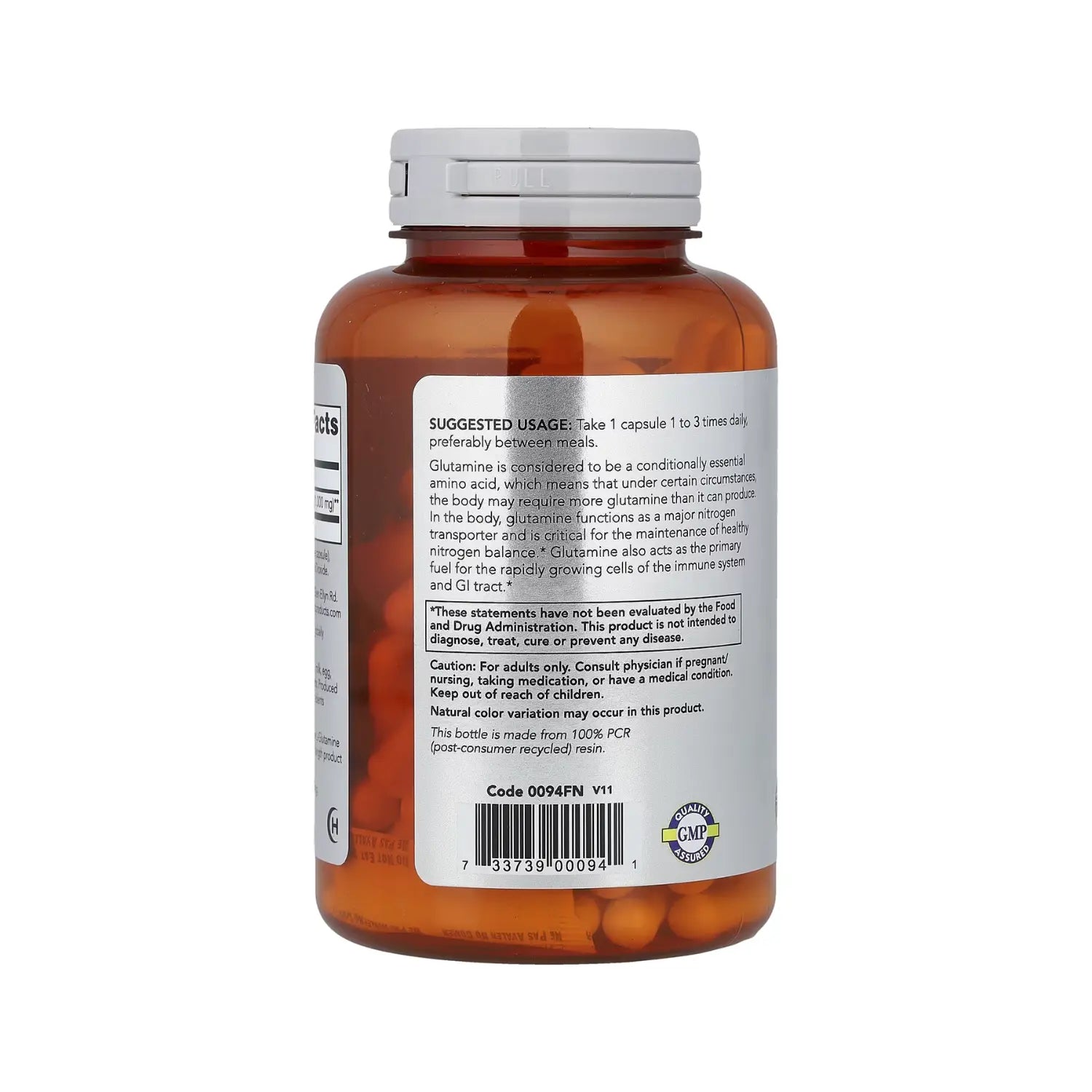 NOW FOODS L-GLUTAMINA DOBLE FUERZA 1,000 MG 120 CAPS SFN