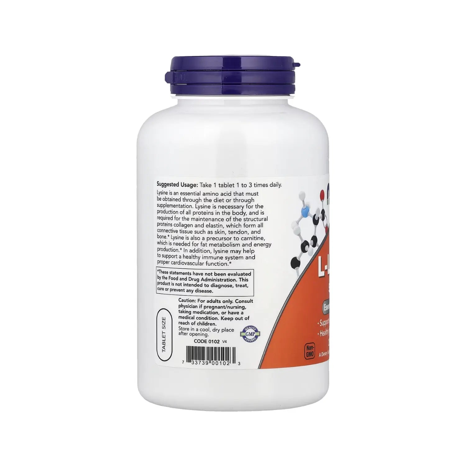 NOW Foods, L-lisina, 500 mg, 250 comprimidos SFN