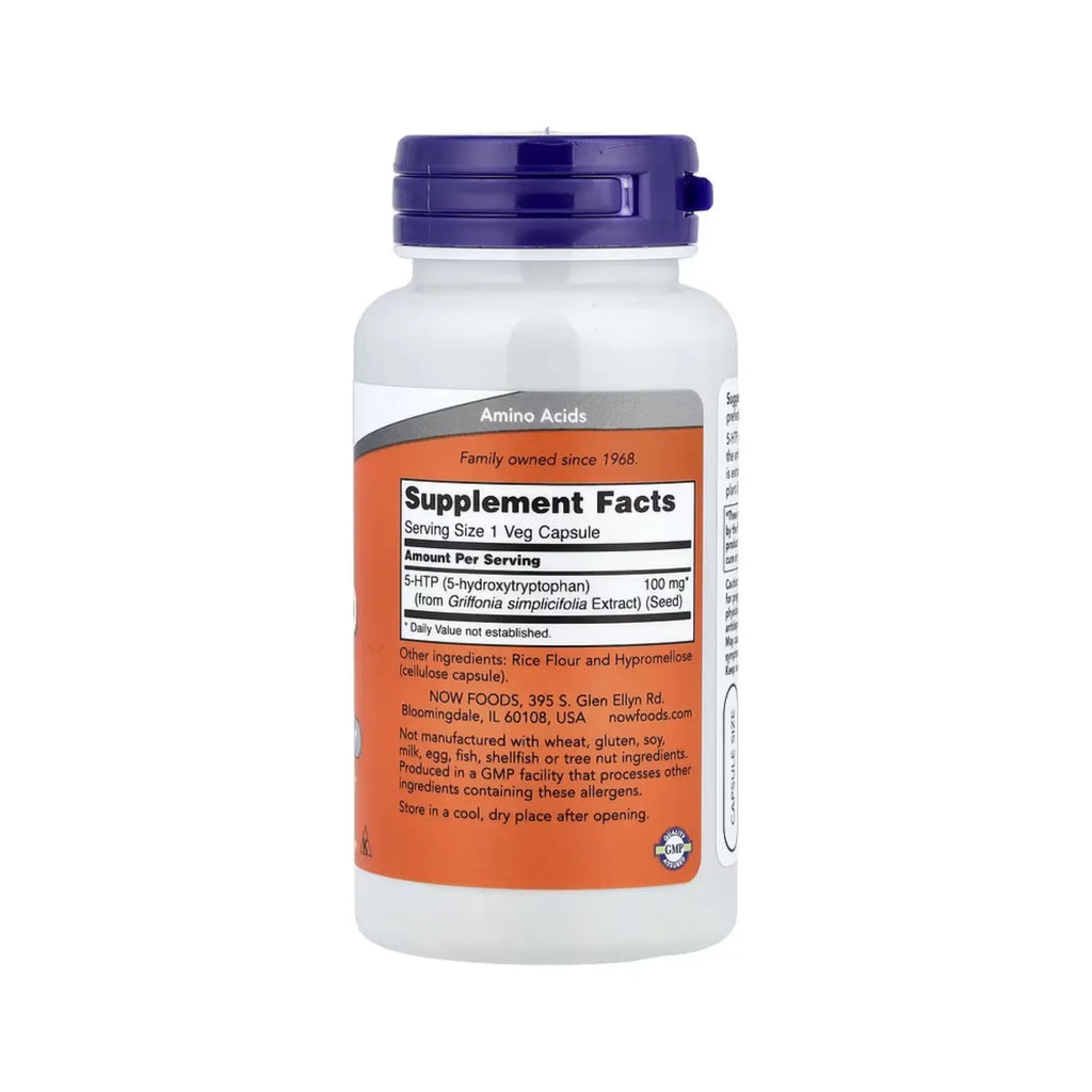 NOW FOODS 5-HTP 100 MG 60 CÁPSULAS VEGETALES SFN