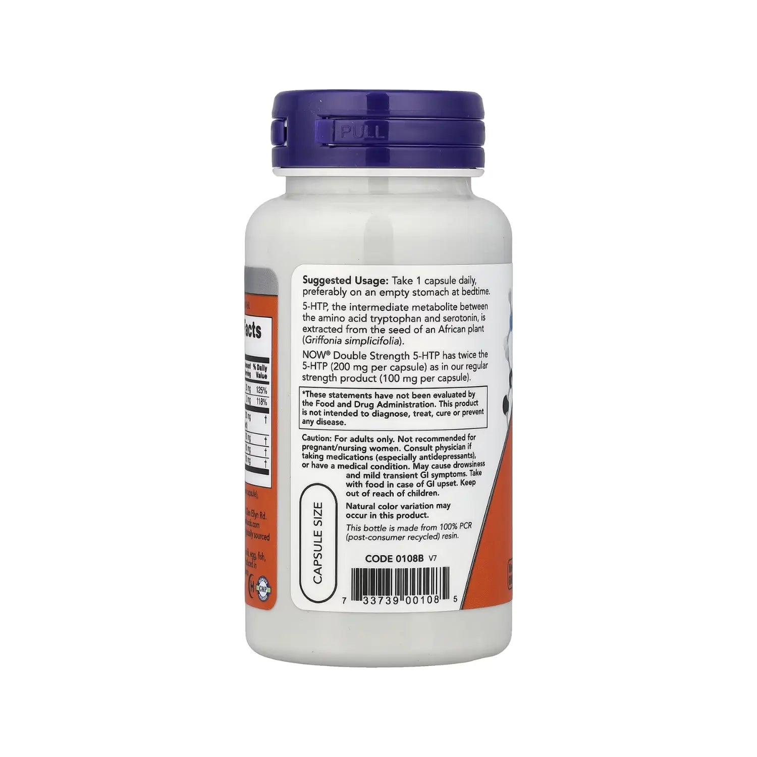 NOW Foods, 5-HTP, Doble acción, 200 mg, 60 cápsulas vegetarianas SFN