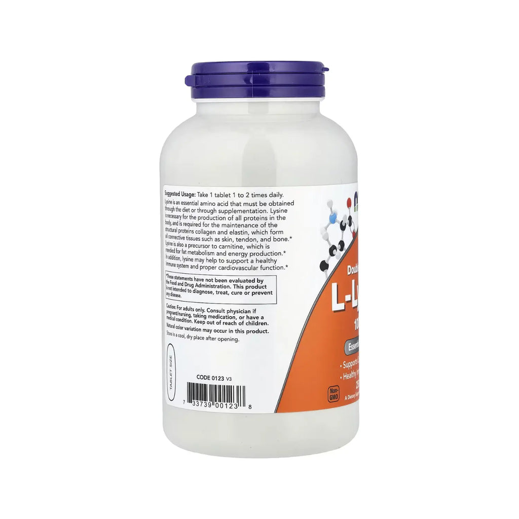 NOW Foods, L-lisina, 1000 mg, 250 comprimidos sfn