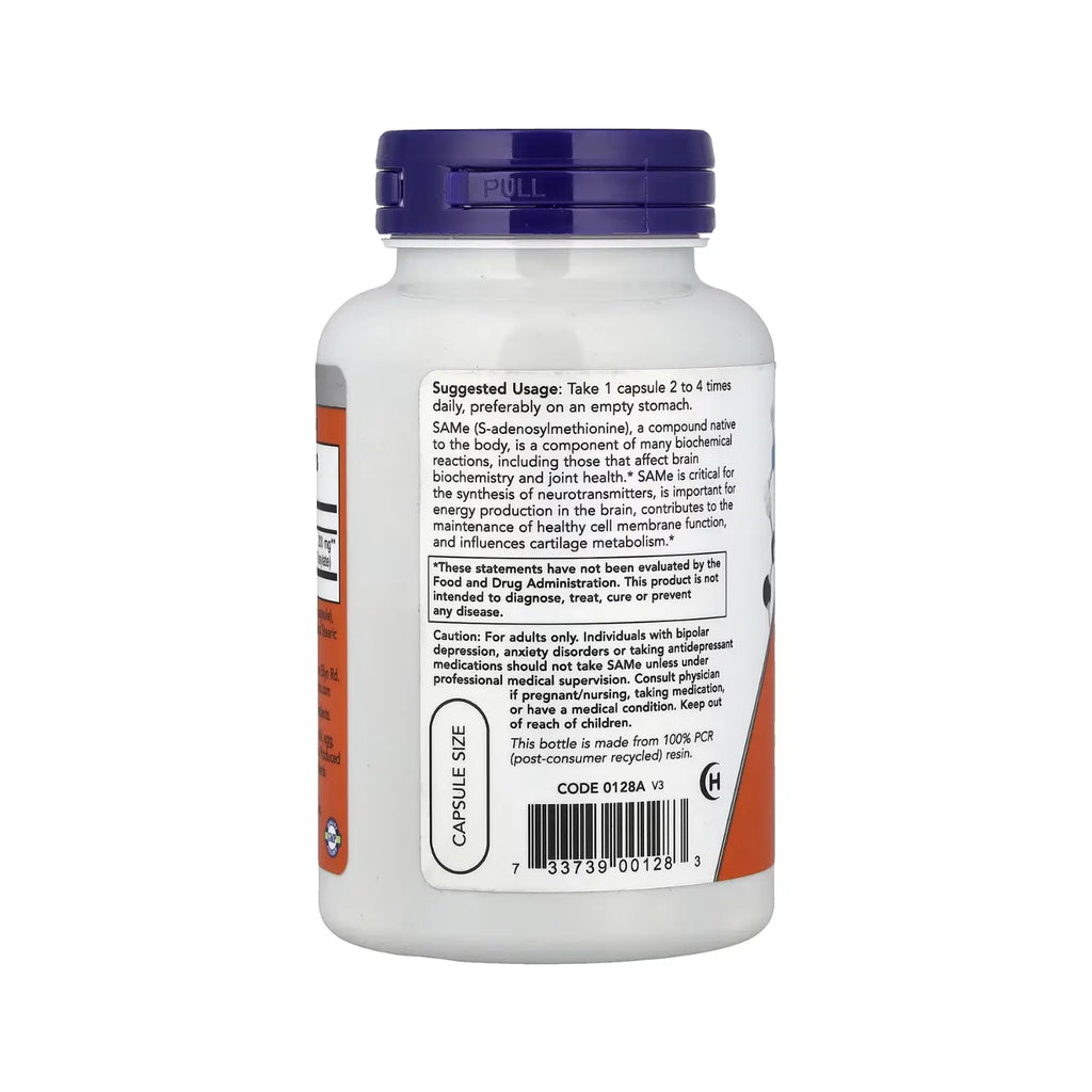 NOW Foods, SAMe (disulfato de tosilato), 200 mg, 120 cápsulas vegetales sfn