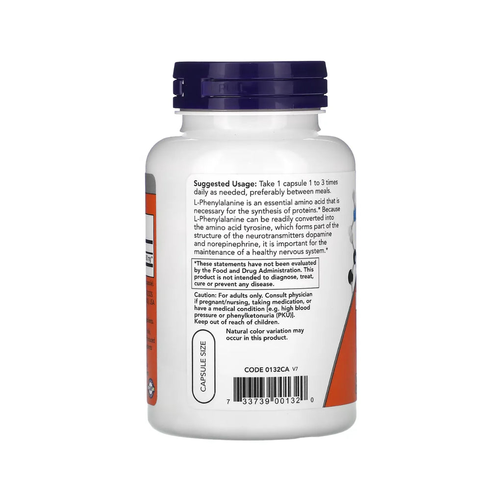 NOW FOODS L-FENILALANINA 500MG 120VEGCAPS AMINOACIDOS SFN (copia)