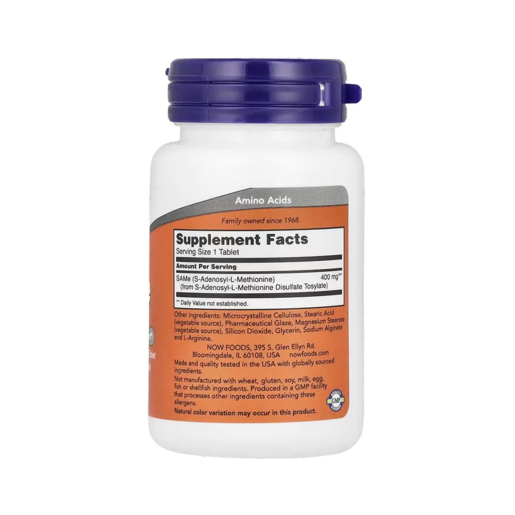 NOW Foods, SAMe, 400 mg, 30 comprimidos sfn