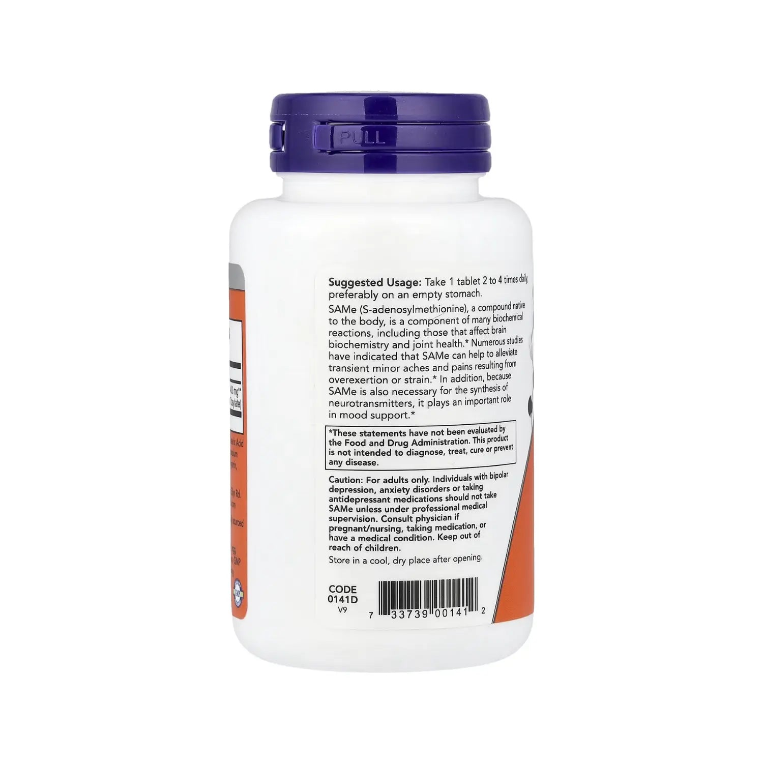 NOW Foods, SAMe, Suplemento alimentario, 400 mg, 60 comprimidos sfn