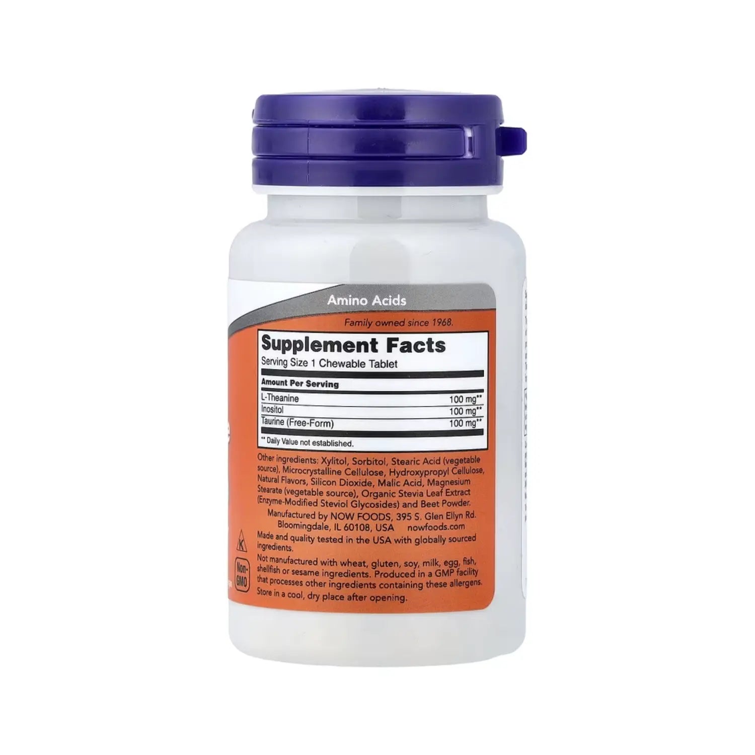 NOW Foods, L-teanina masticable, 100 mg, 90 comprimidos masticables SFN