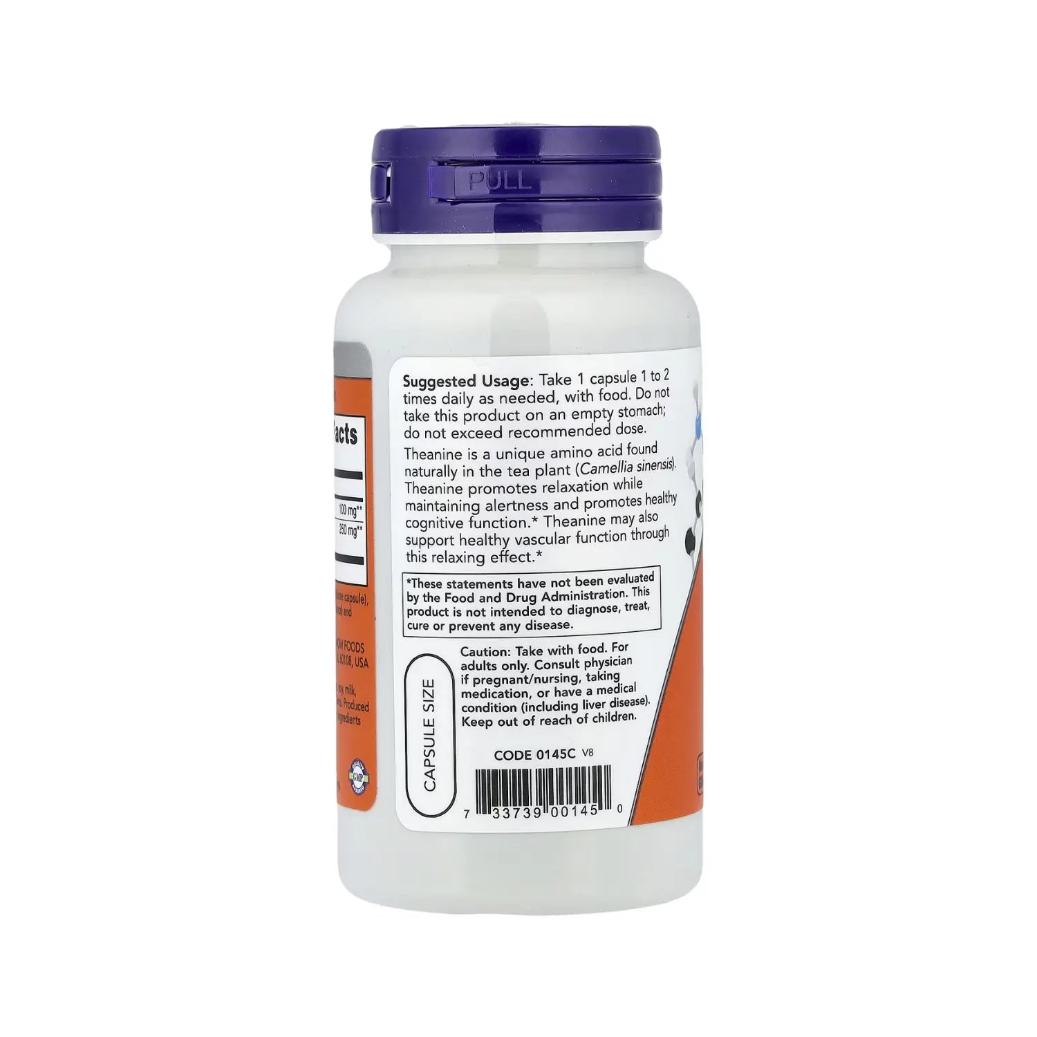 NOW FOODS L-THEANINE 100 MG C/TÉ VERDE DESCAFEINADO SFN