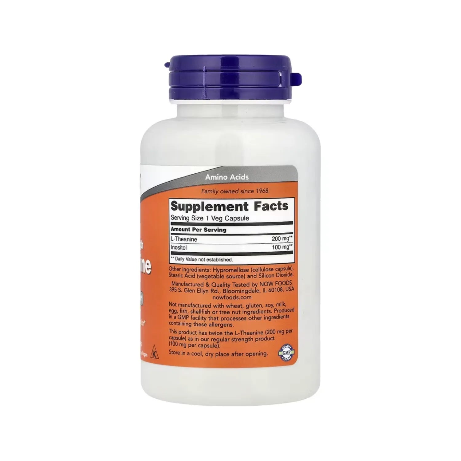 NOW FOODS L-TEANINA DE DOBLE POTENCIA 200 MG 120 VEGCAPS SFN