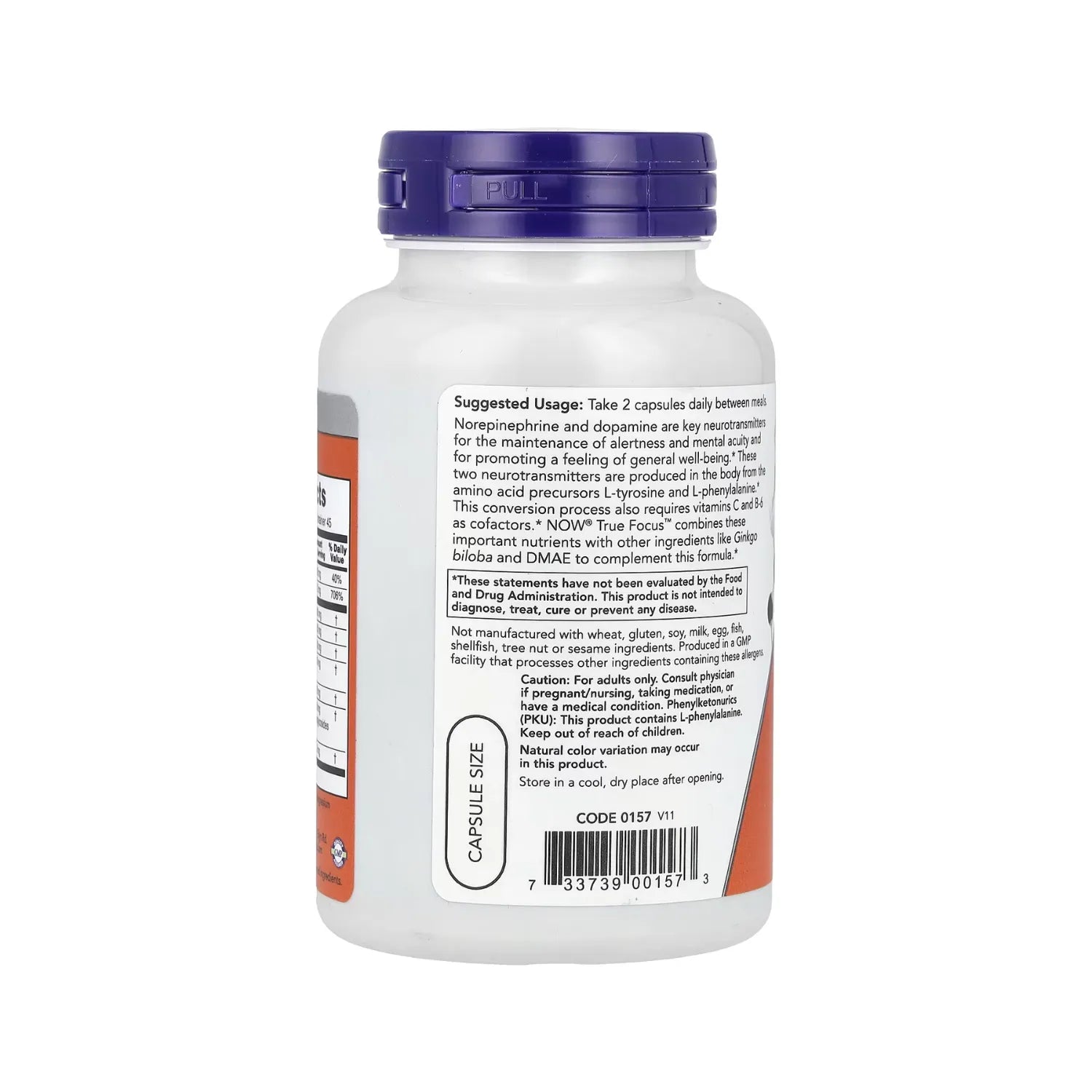 NOW FOODS TRUE FOCUS 90 CAPSULAS VEGETALES SFN