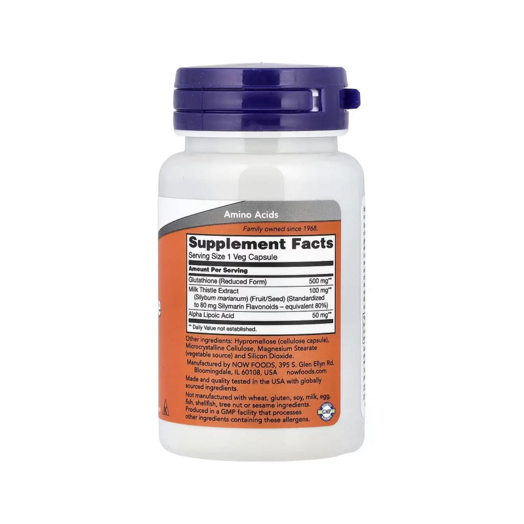 NOW FOODS GLUTATIÓN GLUTATHIONE 30 VEGCÁPS 500MG SFN