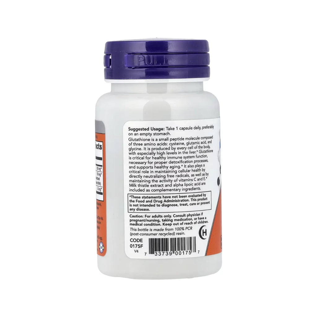 NOW FOODS GLUTATIÓN GLUTATHIONE 30 VEGCÁPS 500MG SFN