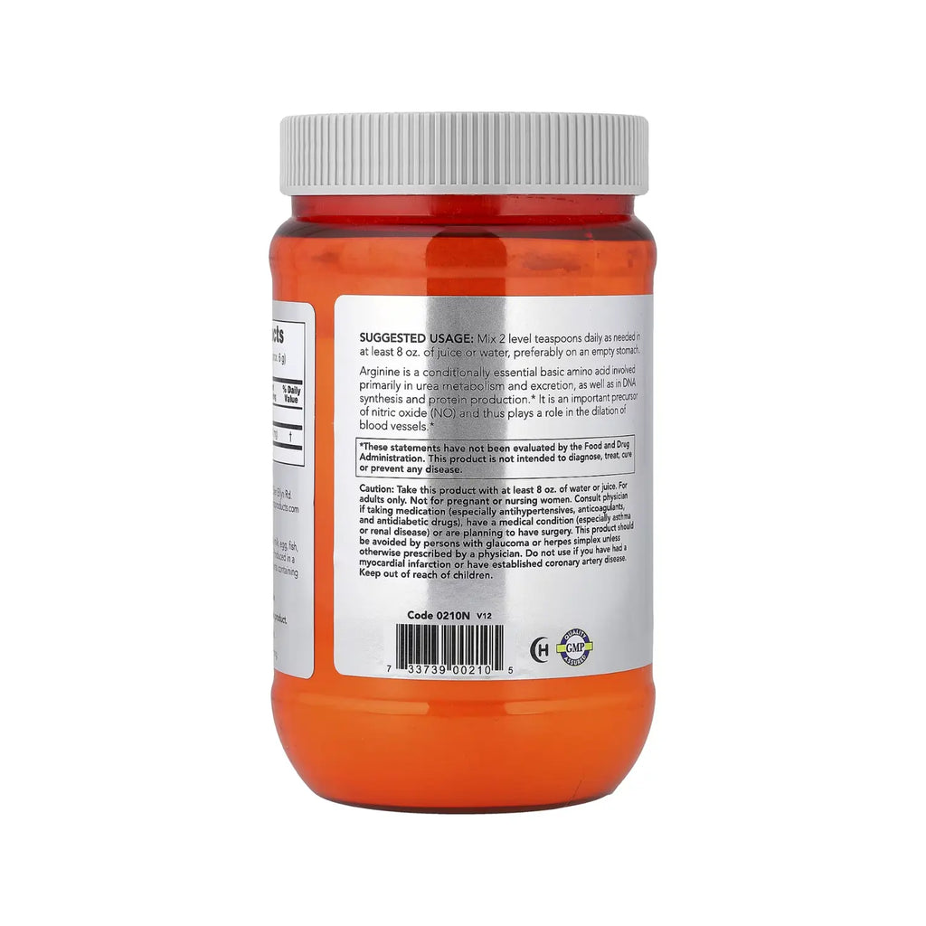 NOW Foods, Polvo de L-Arginina, 1 lb (454 g) sfn