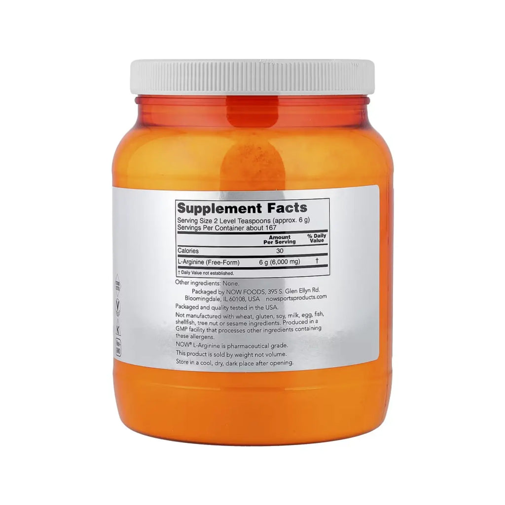 NOW Foods, Deportes, L-arginina en polvo, 1 kg (2,2 lb) sfn